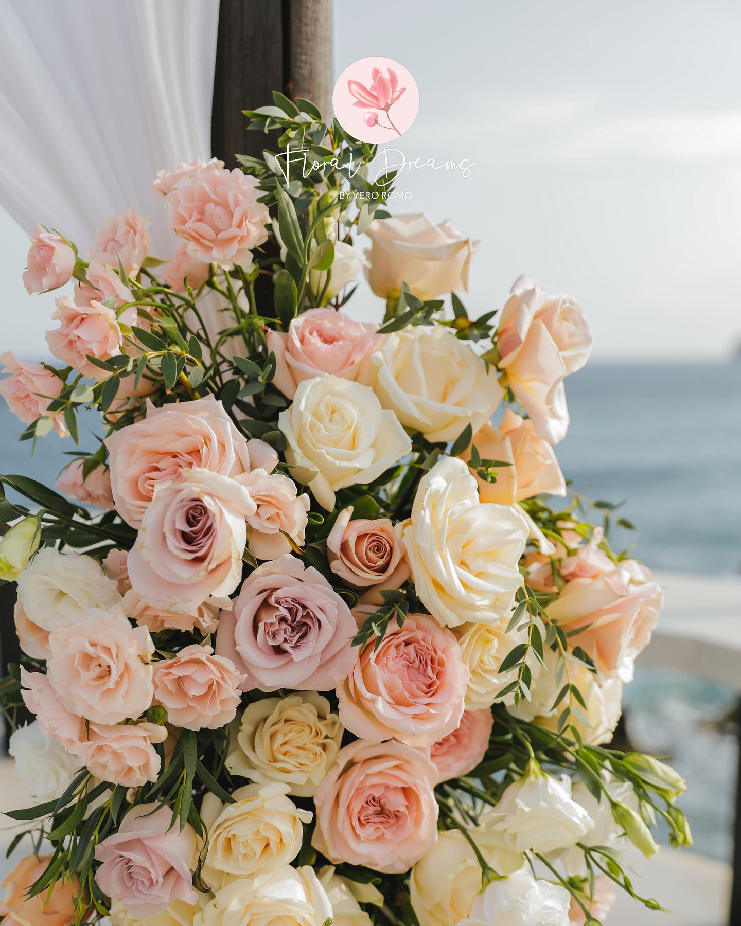 pastel rose floral arrangement